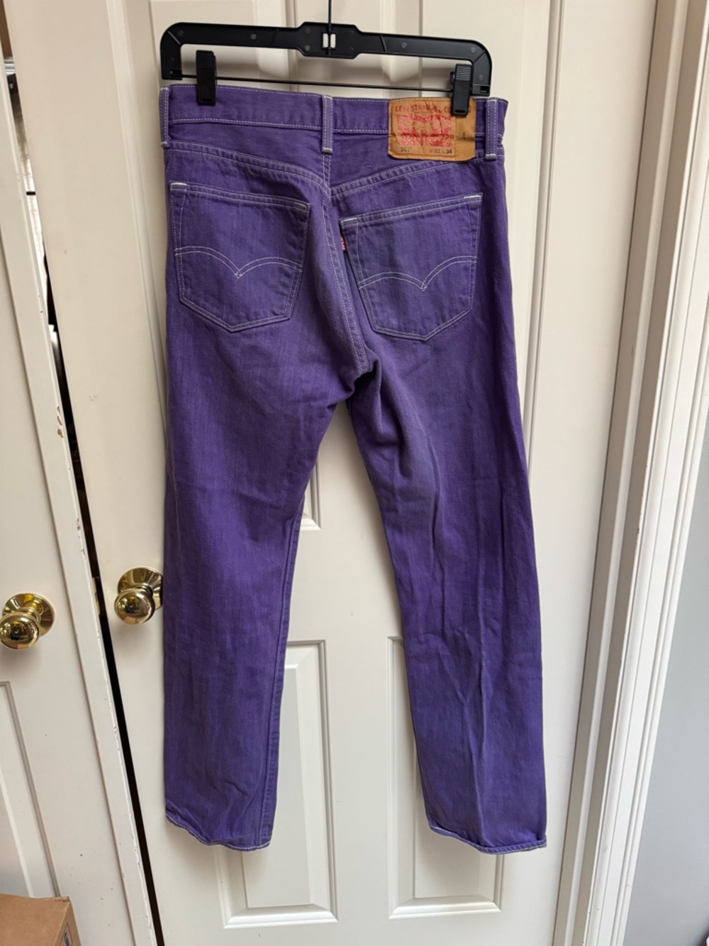 Levi's Men’s 501 Original Fit Purple Jeans - Picture 5 of 14